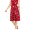 Robbie Bee Women's Cap Sleeve V-Neck Dot Print Dress -Be Inspired Elegant Store Belk 1040
