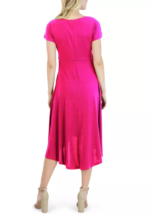 Robbie Bee Women's Scoop Neck Tie Front Midi Dress 4 Robbie Bee Women's Scoop Neck Tie Front Midi Dress - Image 2