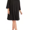 Robbie Bee Plus Size 3/4 Sleeve Mock Neck Dress 1 Robbie Bee Plus Size 3/4 Sleeve Mock Neck Dress -Be Inspired Elegant Store Belk 1063