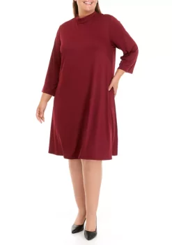 Robbie Bee Plus Size 3/4 Sleeve Mock Neck Dress 10 Robbie Bee Plus Size 3/4 Sleeve Mock Neck Dress -Be Inspired Elegant Store Belk 1065