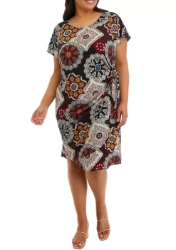 Robbie Bee Plus Size Printed Short Sarong