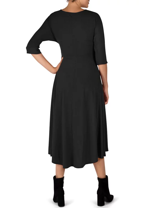 Robbie Bee Women's Elbow Sleeve Tie Front Knit Midi Dress 4 Robbie Bee Women's Elbow Sleeve Tie Front Knit Midi Dress - Image 2