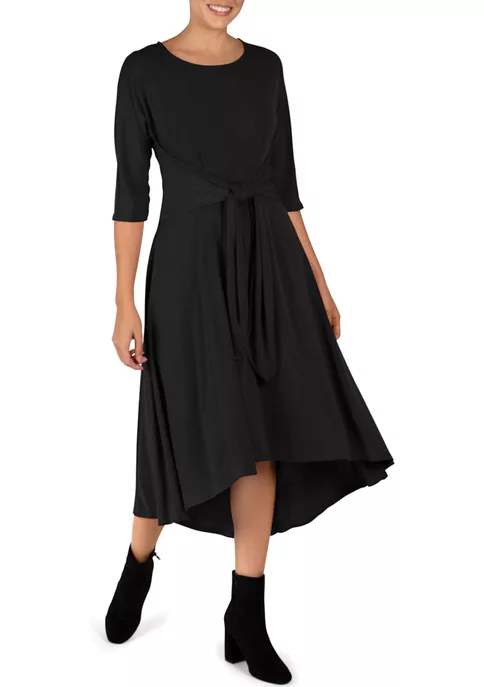Robbie Bee Women's Elbow Sleeve Tie Front Knit Midi Dress 6 Robbie Bee Women's Elbow Sleeve Tie Front Knit Midi Dress - Image 4