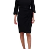 Robbie Bee Women's 3/4 Sleeves Glitter Knit Side Tie Sheath Dress -Be Inspired Elegant Store Belk 1097
