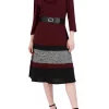 Robbie Bee Women's 3/4 Sleeve Belted Marled Color Block Knit Fit & Flare Cozy Dress 1 Robbie Bee Women's 3/4 Sleeve Belted Marled Color Block Knit Fit & Flare Cozy Dress -Be Inspired Elegant Store Belk 1101