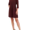 Robbie Bee Women's 3/4 Sleeve Mock Neck Animal Print Crepe A-Line Dress -Be Inspired Elegant Store Belk 1104
