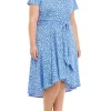 Robbie Bee Plus Size Cap Sleeve Abstract Print Dress -Be Inspired Elegant Store Belk 1129