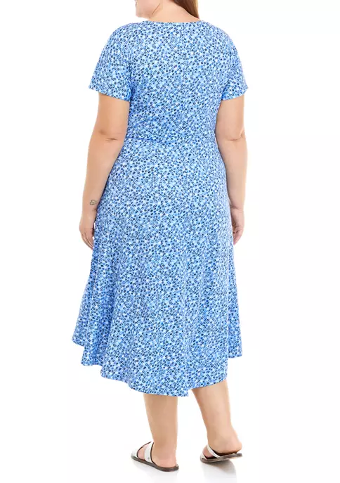 Robbie Bee Plus Size Cap Sleeve Abstract Print Dress 4 Robbie Bee Plus Size Cap Sleeve Abstract Print Dress - Image 2