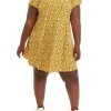 Robbie Bee Plus Size Flutter Sleeve Ditsy Floral Print A-Line Dress -Be Inspired Elegant Store Belk 1138