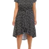 Robbie Bee Plus Size Short Sleeve Crepe Tie Waist Dress -Be Inspired Elegant Store Belk 1209