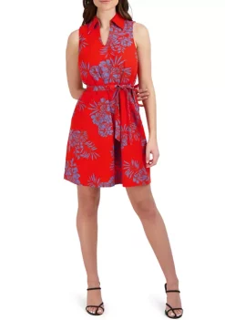 Robbie Bee Women's Sleeveless Linen Sheath Dress