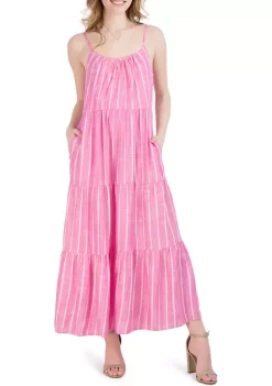 Robbie Bee Women's Sleeveless Striped Maxi Dress -Be Inspired Elegant Store Belk 1227