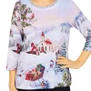 Alfred Dunner Petite Classic Scenic Holiday Print Knit Top -Be Inspired Elegant Store Belk 123