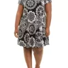 Robbie Bee Plus Size Flutter Sleeve Medallion Print Dress 1 Robbie Bee Plus Size Flutter Sleeve Medallion Print Dress -Be Inspired Elegant Store Belk 1231