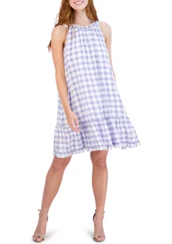 Robbie Bee Women's Sleeveless Checkered Flounce Hem Dress 9 Robbie Bee Women's Sleeveless Checkered Flounce Hem Dress -Be Inspired Elegant Store Belk 1240