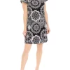 Robbie Bee Women's Flutter Sleeve Medallion Print A-Line Dress -Be Inspired Elegant Store Belk 1265
