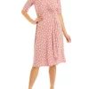 Robbie Bee Women's Short Sleeve Dot Print Fit and Flare Dress -Be Inspired Elegant Store Belk 1282