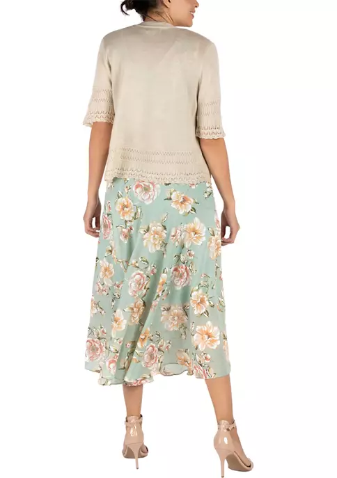 Robbie Bee Women's Elbow Sleeve Square Longer Pointelle Shrug 4 Robbie Bee Women's Elbow Sleeve Square Longer Pointelle Shrug - Image 2