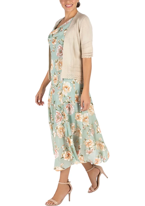 Robbie Bee Women's Elbow Sleeve Square Longer Pointelle Shrug 5 Robbie Bee Women's Elbow Sleeve Square Longer Pointelle Shrug - Image 3