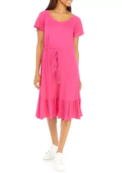 Robbie Bee Women's Short Cap Sleeve Flounce Hem Dress -Be Inspired Elegant Store Belk 1318