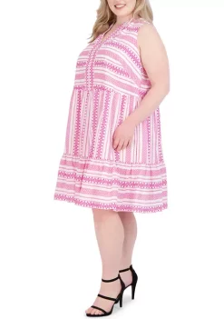 Robbie Bee Plus Size Sleeveless Babydoll Dress -Be Inspired Elegant Store Belk 1321