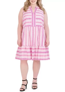 Robbie Bee Plus Size Sleeveless Babydoll Dress -Be Inspired Elegant Store Belk 1322