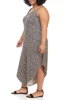Robbie Bee Plus Size Leopard Jumpsuit with Ladder Back 7 Robbie Bee Plus Size Leopard Jumpsuit with Ladder Back -Be Inspired Elegant Store Belk 1337