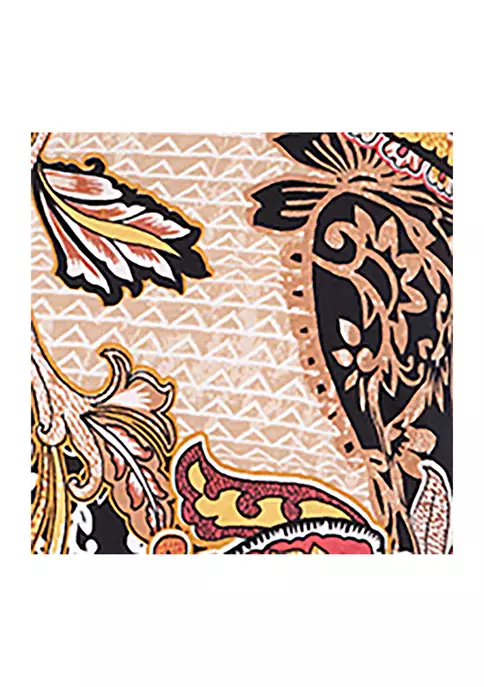 Alfred Dunner Petite Madagascar Split Neck 3/4 Sleeve Paisley Print Top 5 Alfred Dunner Petite Madagascar Split Neck 3/4 Sleeve Paisley Print Top - Image 3