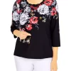 Alfred Dunner Petite Empire State Crew Neck 3/4 Sleeve Floral Print Top 1 Alfred Dunner Petite Empire State Crew Neck 3/4 Sleeve Floral Print Top -Be Inspired Elegant Store Belk 307