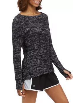 ZELOS Long Sleeve Open Back Hacci Knit Top -Be Inspired Elegant Store Belk 338