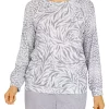 Alfred Dunner Petite Floral Park Crew Neck Animal Print Top -Be Inspired Elegant Store Belk 348