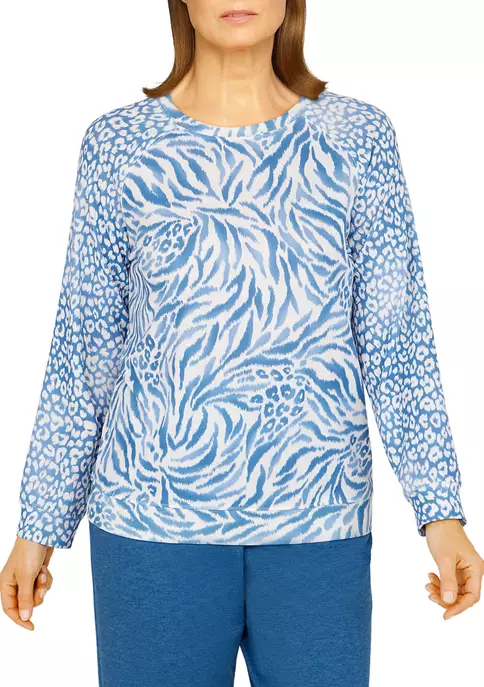 Alfred Dunner Petite Floral Park Crew Neck Animal Print Top 7 Alfred Dunner Petite Floral Park Crew Neck Animal Print Top - Image 5
