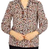 Alfred Dunner Petite Madagascar Leopard Print Split Neck 3/4 Sleeve Shirt -Be Inspired Elegant Store Belk 365