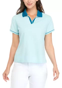 ZELOS Women's Short Sleeve Boxy Sport Polo -Be Inspired Elegant Store Belk 378