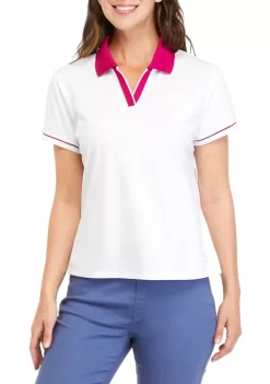 ZELOS Women's Short Sleeve Boxy Sport Polo -Be Inspired Elegant Store Belk 379