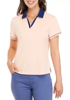 ZELOS Women's Short Sleeve Boxy Sport Polo -Be Inspired Elegant Store Belk 380