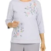 Alfred Dunner Petite Stonehenge Crew Neck 3/4 Sleeve Knit Top -Be Inspired Elegant Store Belk 399