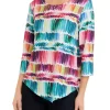 Alfred Dunner Petite Classics Brushstroke Print Knit Top -Be Inspired Elegant Store Belk 412