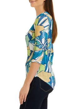 Alfred Dunner Petite Classics Stained Glass Floral Print Knit Top 8 Alfred Dunner Petite Classics Stained Glass Floral Print Knit Top -Be Inspired Elegant Store Belk 436