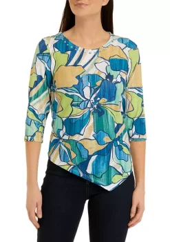 Alfred Dunner Petite Classics Stained Glass Floral Print Knit Top 9 Alfred Dunner Petite Classics Stained Glass Floral Print Knit Top -Be Inspired Elegant Store Belk 437