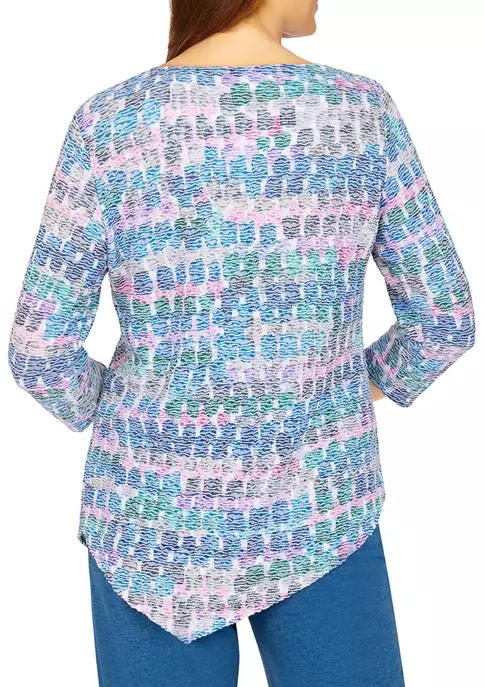 Alfred Dunner Petite Floral Park Crew Neck Asymmetrical Hemline Top 4 Alfred Dunner Petite Floral Park Crew Neck Asymmetrical Hemline Top - Image 2