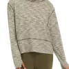 RBX Petite Peached Multi Space Dye Jersey Meet and Greet Cowl Neck Pullover -Be Inspired Elegant Store Belk 458