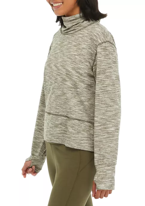 RBX Petite Peached Multi Space Dye Jersey Meet and Greet Cowl Neck Pullover 5 RBX Petite Peached Multi Space Dye Jersey Meet and Greet Cowl Neck Pullover - Image 3