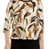 Alfred Dunner Petite Classics Asymmetric Floral Print Sweater -Be Inspired Elegant Store Belk 472