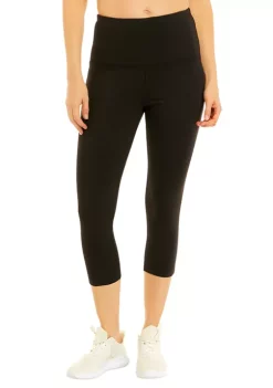 ZELOS Women's Medium Impact High Waist Solid Capri