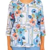 Alfred Dunner Petite Peace of Mind Windowpane Floral Knit Top -Be Inspired Elegant Store Belk 512
