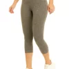 ZELOS Women's Medium Impact High Waist Heather Capris -Be Inspired Elegant Store Belk 518