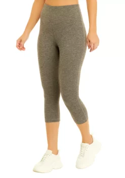 ZELOS Women's Medium Impact High Waist Heather Capris