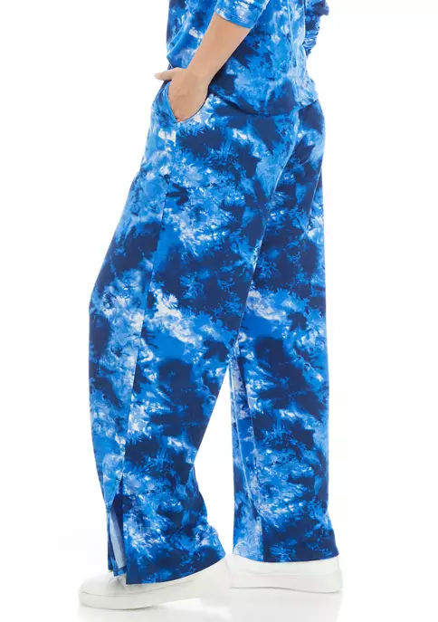 ZELOS Printed Wide Leg Pants with Slits 5 ZELOS Printed Wide Leg Pants with Slits - Image 3
