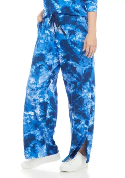 ZELOS Printed Wide Leg Pants with Slits 9 ZELOS Printed Wide Leg Pants with Slits -Be Inspired Elegant Store Belk 570